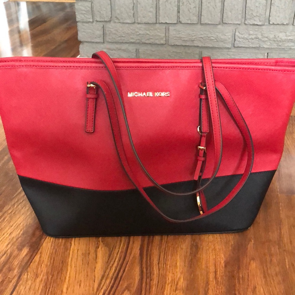 Red and Black Michael Kors Purse